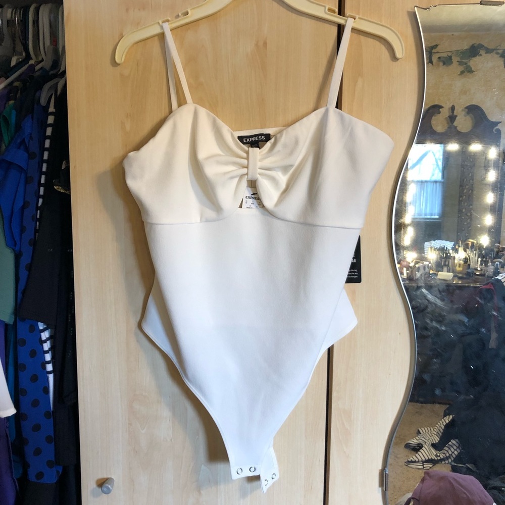 Express White tank top body suit - NEW WITH TAGS